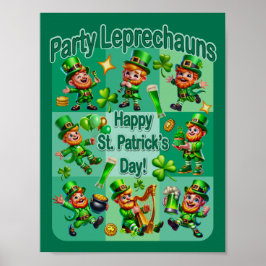 Sankt Patricks dag Roliga "Party Leprechauns" Poster