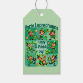 Sankt Patricks dag Roliga "Party Leprechauns" Presentetikett