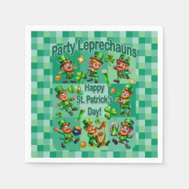 Sankt Patricks Dag Roliga söta "fest-leprechauner" Pappersservett