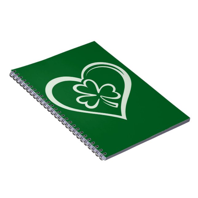 Sankt Patricks dag Roligt Shamrock-hjärta Irländsk Anteckningsbok (Högra Sidan)
