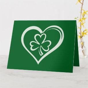 Sankt Patricks dag Roligt Shamrock-hjärta Irländsk Kort
