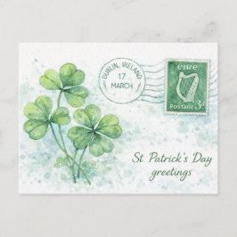 Sankt Patricks dag vykort från Dublin
