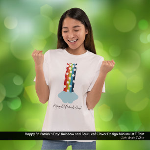 Sankt Patricks dagstidning Rainbow 4-Löv Klöver mi T Shirt