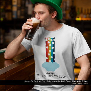 Sankt Patricks dagstidning Rainbow 4-Löv Klöver mi T Shirt