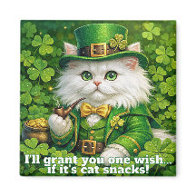 Sankt Patricks Day Dum Katt Tomte Magnet