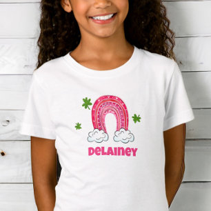 Sankt Patrick's Day Rainbow Shamrock Anpassningsba T Shirt