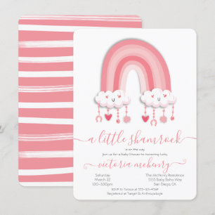 Sankt Patrick's Day Rainbow Shamrock Baby Shower I Inbjudningar