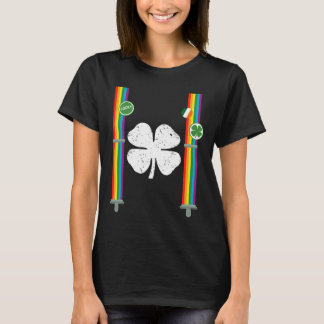 Sankt Patrick's Day Rainbow Suspenders Klöver Boys T Shirt