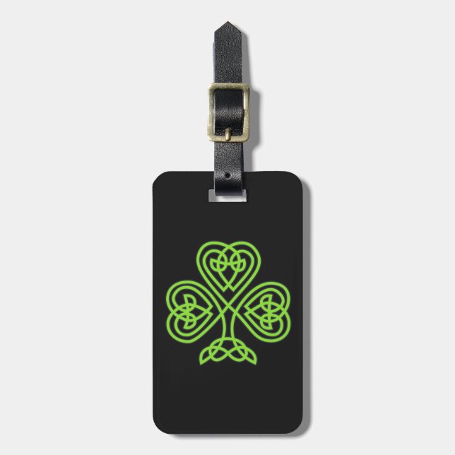 Sankt Patrick's Day Shamrock Klöver Luggage Tag Bagagebricka (Vertikal Framsida)