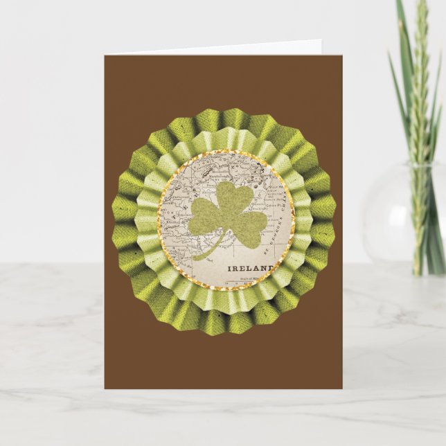 Sankt Patrick's Day Shamrock Löv Greeting Card Kort (Framsida)