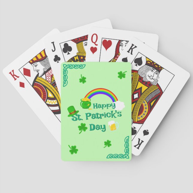 Sankt Patrick's Day Shamrock Pot of Guld Celtic Kn Casinokort (Baksidan)