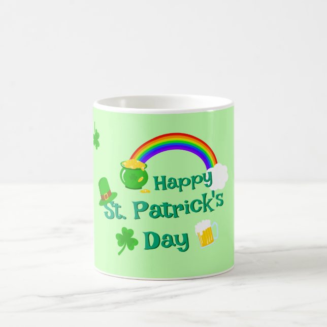 Sankt Patrick's Day Shamrock Pot of Guld Celtic Kn Kaffemugg (Center)
