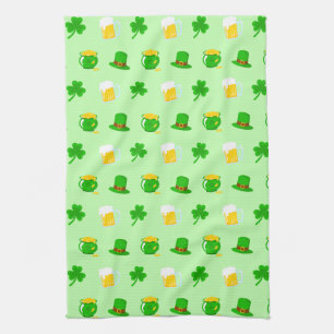 Sankt Patrick's Day Shamrock Pot of Guld Celtic Kn Kökshandduk