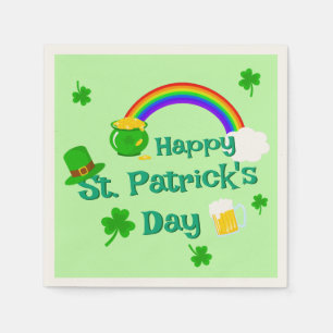 Sankt Patrick's Day Shamrock Pot of Guld Celtic Kn Pappersservett