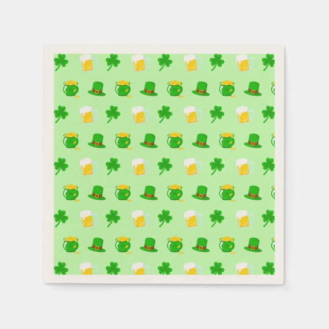 Sankt Patrick's Day Shamrock Pot of Guld Celtic Kn Pappersservett (Framsidan)