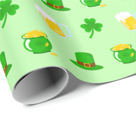 Sankt Patrick's Day Shamrock Pot of Guld Celtic Kn Presentpapper
