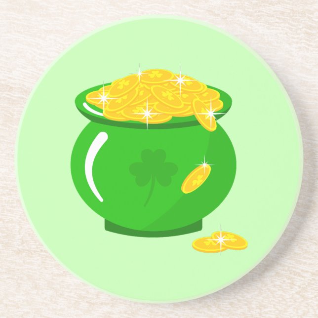 Sankt Patrick's Day Shamrock Pot of Guld Celtic Kn Underlägg (Framsidan)
