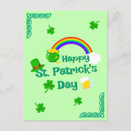 Sankt Patrick's Day Shamrock Pot of Guld Celtic Kn Vykort