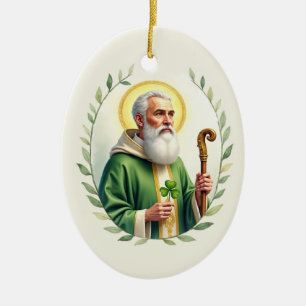 Sankt Patricks festdag Välsignelser Vattenfärgskra Julgransprydnad Keramik