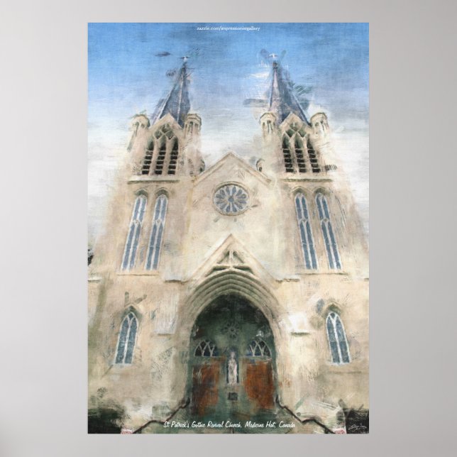 Sankt Patrick's Gothic Revival Church Painting Poster (Framsidan)