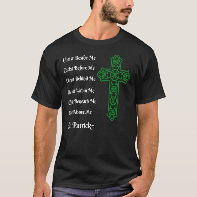 Sankt Patrick's Prayer Irish Grönt Christian Kor t Shirt (Framsida)