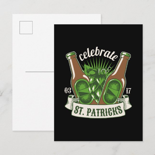 Sankt Patriks dag Inbjudan Vykort (Fram/baksida)