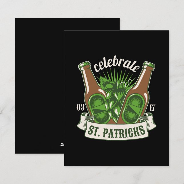 Sankt Patriks dag Julkort (Fram/baksida)