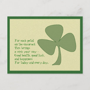 Sankt Patriks Dag Shamrock Postkort Vykort