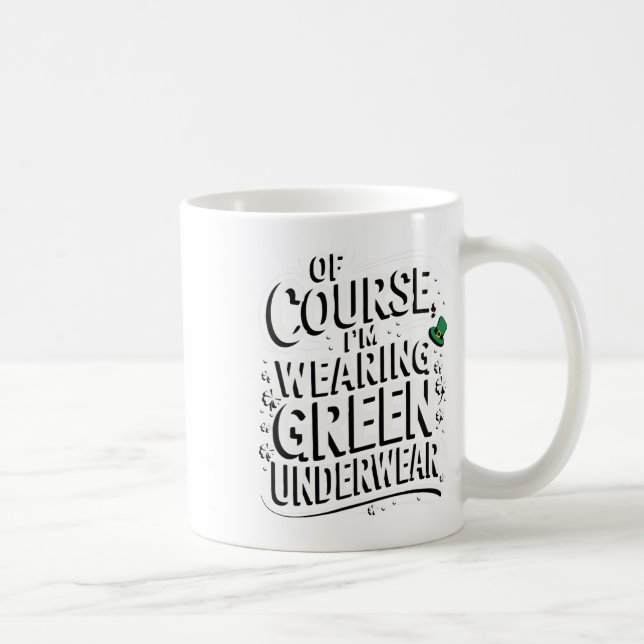 Sankt Patriks Firande Rolig Idé Irländsk Dräkt Kaffemugg (Höger)