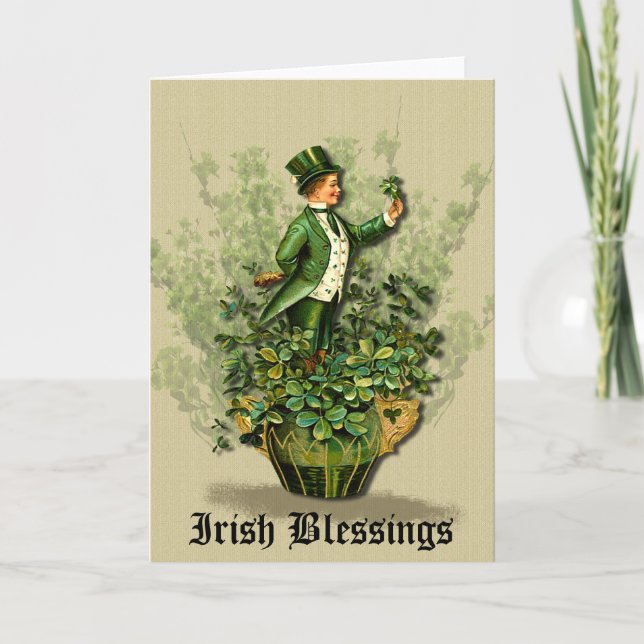 Sankt Pattys dag Gent- irish Blessings Hälsning Kort (Framsida)