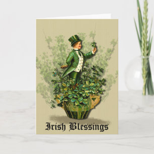 Sankt Pattys dag Gent- irish Blessings Hälsning Kort