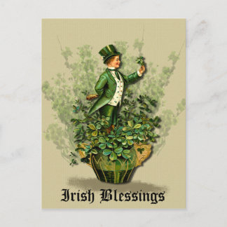 Sankt Pattys dag Gent- Irish Blessings- Postcard Vykort