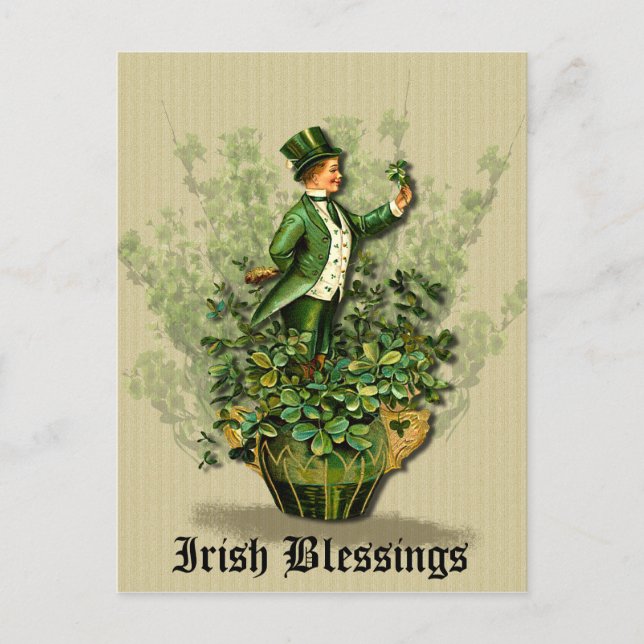 Sankt Pattys dag Gent- Irish Blessings- Postcard Vykort (Framsida)