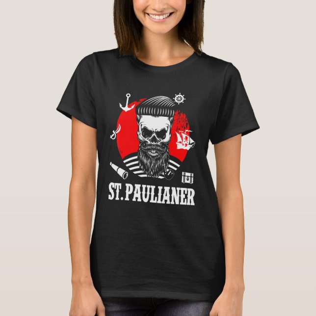 Sankt Pauli Hamburg Skull Paulian Saint Pauli T Shirt (Framsida)