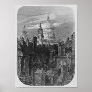 Sankt Pauls katedral och slummen Poster