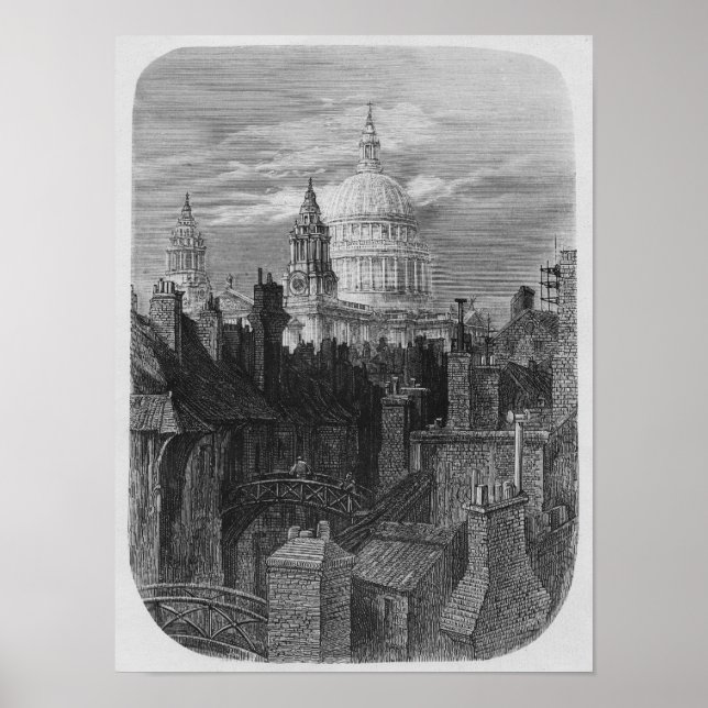 Sankt Pauls katedral och slummen Poster (Framsidan)