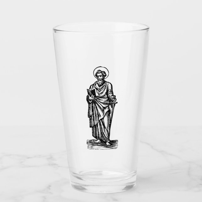 Sankt Paulus aposteln med svärd Sakral konst Glaskopp (Framsida)