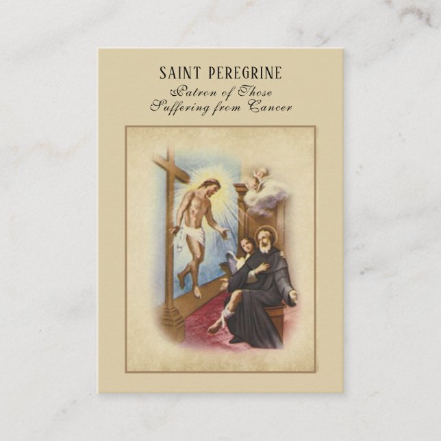 Sankt Peregrine Patron Saint of Cancer Heliga Card Visitkort (Framsida)
