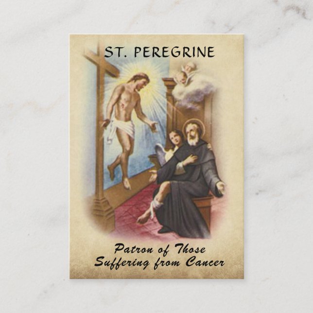 Sankt Peregrine Patron Saint of Cancer Heliga Card Visitkort (Framsida)