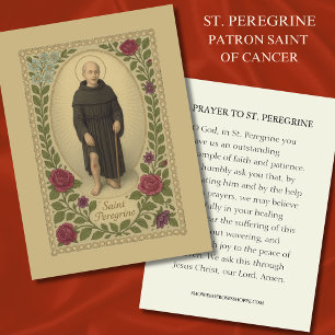 Sankt Peregrine Patron Saint of Cancer Heliga Card Visitkort