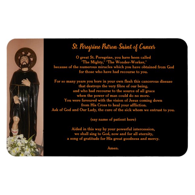 Sankt Peregrine Patron Saint of Cancer Patienter Magnet (Horisontell)