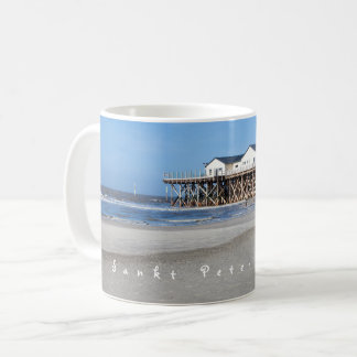 Sankt Peter Ording House om stilbilder med text Kaffemugg
