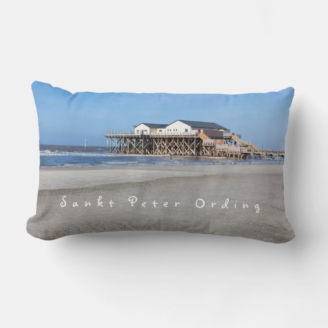 Sankt Peter Ording House om stilbilder med text Lumbarkudde (Framsida)