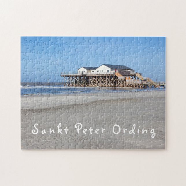 Sankt Peter Ording House om stilbilder med text Pussel (Horisontell)