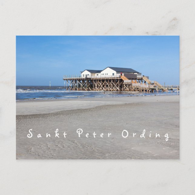 Sankt Peter Ording House om stilbilder med text Vykort (Framsida)