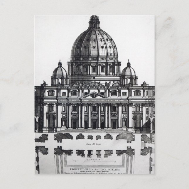 Sankt Peter's, Rom, graverad av Vykort (Framsida)