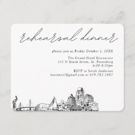 Sankt Petersburg Bröllop Elegant Rehearsal Dinner Tilläggskort
