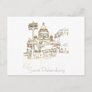 Sankt Petersburg City Russian Architecture Postcar Vykort