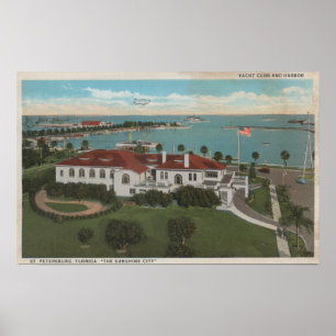 Sankt Petersburg, FL - Aerial of Yacht Klubb & Poster