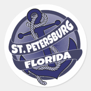 Sankt Petersburg Florida-ankarklistermärken Runt Klistermärke